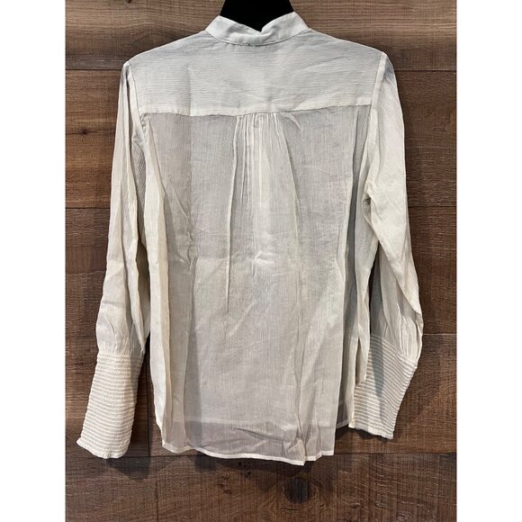 NEW RAG & BONE IVORY SILK blend BLOUSE TOP SIZE S - Picture 5 of 7